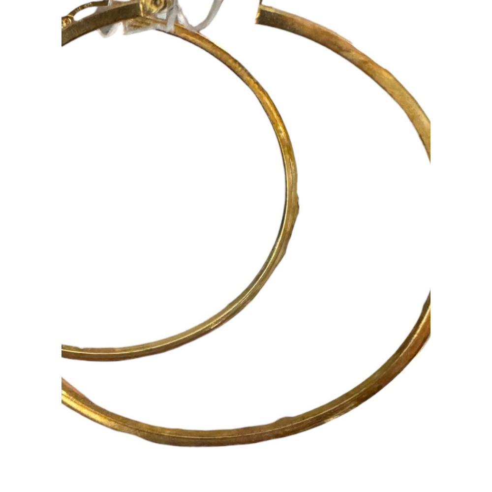 14K Gold sterling silver large thin hoop earrings. Macy’s Bridge Jewelry Hoops - Picture 8 of 10
